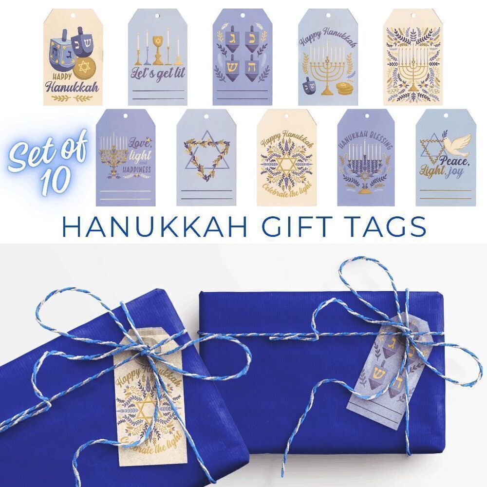 Brand New Set of 10 Hanukkah Gift Tags, Hanukkah Gift Cards, Festival of Lights,
